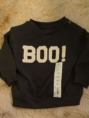 Little Co. By Lauren Conrad Black "BOO!" Baby Sweatshirt 6M